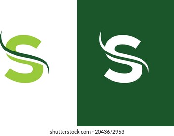S Creative Logo in Green Color, vector eps 10. Modern logo design