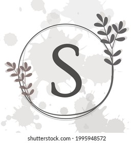 S - Creative and simple alphabet with leaves