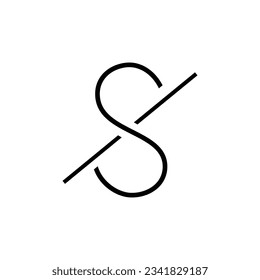 S Cross Line Logo design