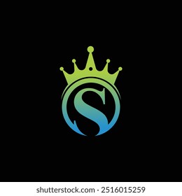 Logotipo S Crown, Letra S com modelo de logotipo Elegante Crown