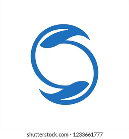 S, CSC, SCC, CCS initials leaf shape for company logo