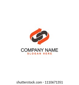 S curve arrow exchange vector logo