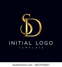 S D Elegant Luxury Initial Letter Logo Template