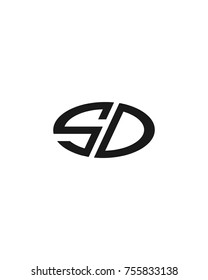S D initial circle company logo black