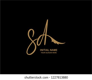 S D Initial Handwriting Logo Template