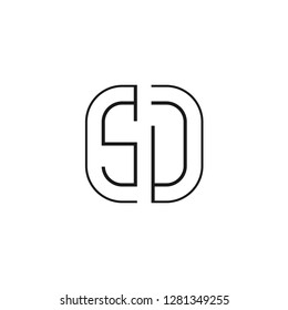 S D initial letter, modern logo design template vector 