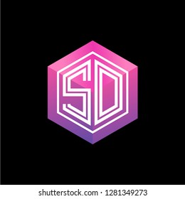 S D initial letter, modern logo design template vector 