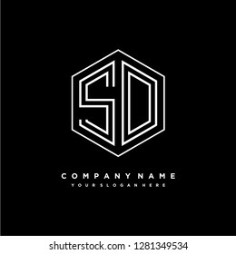 S D initial letter, modern logo design template vector 