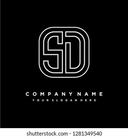 S D initial letter, modern logo design template vector 