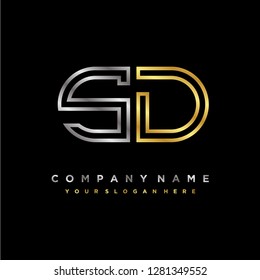 S D initial letter, modern logo design template vector 