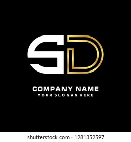 S D initial letter, modern logo design template vector 