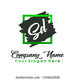 S D initial square logo template vector