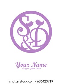 S D initial wedding decorative logo template