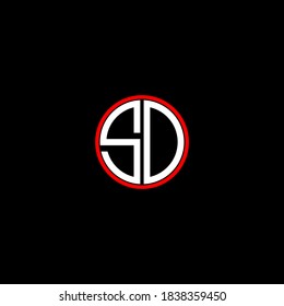 S D letter logo custom design on black color background, sd monogram