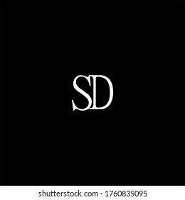 S D letter logo monochrome design