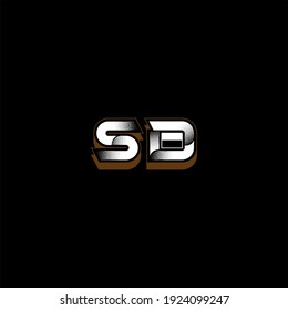 S D letter logo vector design on black color background. SD monogram