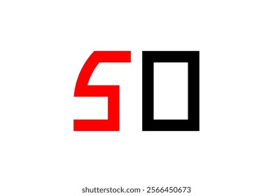 S D Letter Modern Logo Design: Bold Black and Red Logos on White Background for a Distinctive Brand