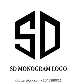  S D Monogram Logo Creativo Moderno Único.