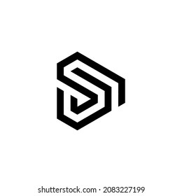 s d sd ds initial logo design vector template