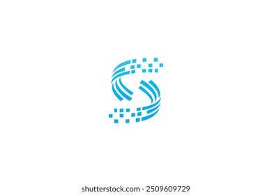 Modelo de desenhos de silhueta de vetor de logotipo S DATA