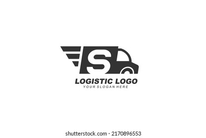 S delivery logo design inspiration. Vector letter template design for brand.