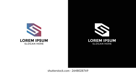 Logotipo S design em estilo tecnológico