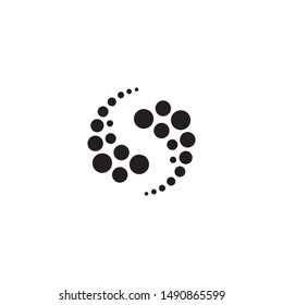 S Dot Dotted Negative Space Abstract Minimalist Vector Illustration Logo