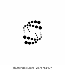 S Dot Dotted Negative Space Abstract Minimalist Vector Illustration Logo