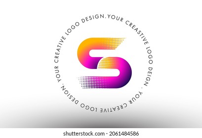 Logo De La Letra S Dots. Ilustración del icono del vector de diseño de letras S con puntos.