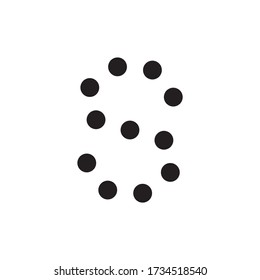 Concepto de diseño del logotipo de puntos S