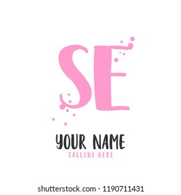 S E Handwritten logo template