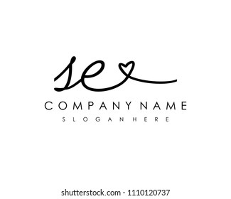 S E Initial handwriting logo vector