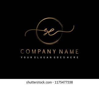 S E Initial handwriting logo vector