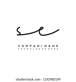 S E Initial handwriting logo vector