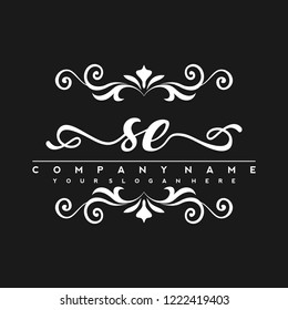 S E Initial handwriting logo vector