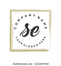 S E Initial handwriting logo vector
