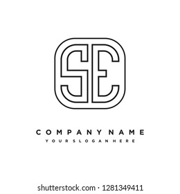 S E initial letter, modern logo design template vector 