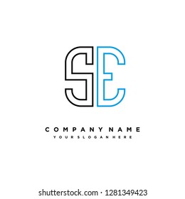 S E initial letter, modern logo design template vector 