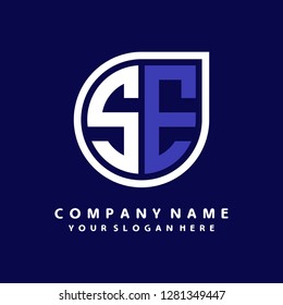 S E initial letter, modern logo design template vector 