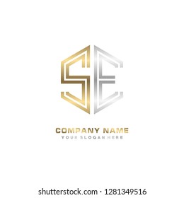S E initial letter, modern logo design template vector 