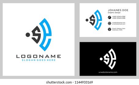 S E initial logo template vector