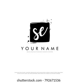 S E initial square logo template vector