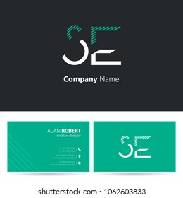 S & E joint logo stroke letter design with business card template