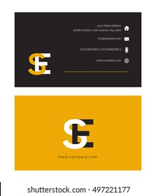 S & E Letter logo, with Business card
