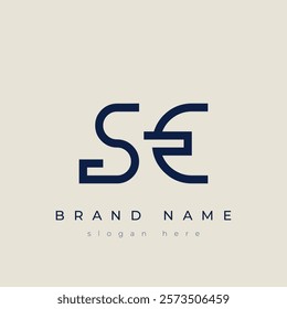 S and E logo design. SE abstract Letters Logo Monogram. This logo design is the process of creating a visual symbol that represents a brand, company, or individual.