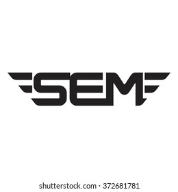 s, e, and m logo vector.