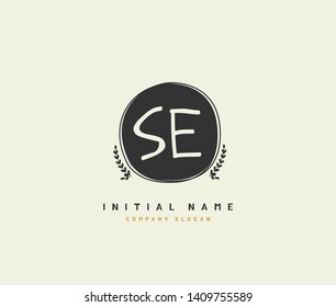 S E SE Beauty vector initial logo, handwriting logo of initial wedding, fashion, jewerly, heraldic, boutique, floral and botanical with creative template for any company or business.