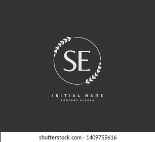 S E SE Beauty vector initial logo, handwriting logo of initial wedding, fashion, jewerly, heraldic, boutique, floral and botanical with creative template for any company or business.