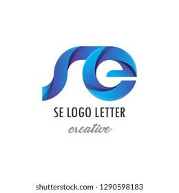 s e se circle lowercase design of alphabet letter combination with infinity suitable as a logo for a company or business - Vector