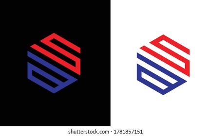 S E SE initial letters looping linked hexagon logo Blue and Red.